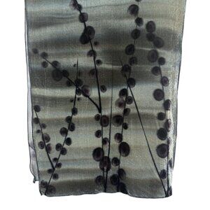 Jenna Wear Silk Velvet Scarf Green Hand Painted Oblong Evening Artsy
